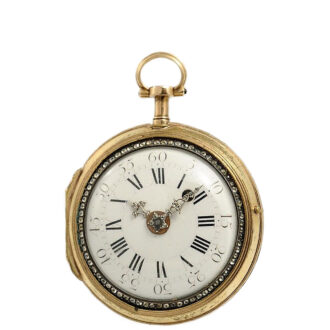 French double cased gold enamel verge watch circa 1770 French double cased gold enamel verge watch circa 1770