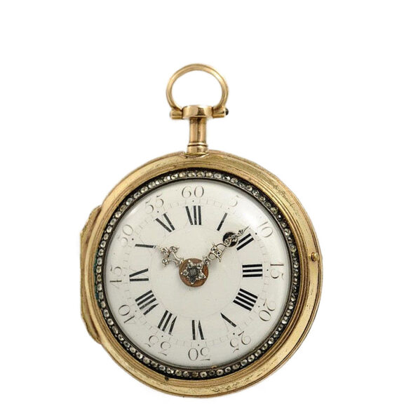 French double cased gold enamel verge watch circa 1770 French double cased gold enamel verge watch circa 1770