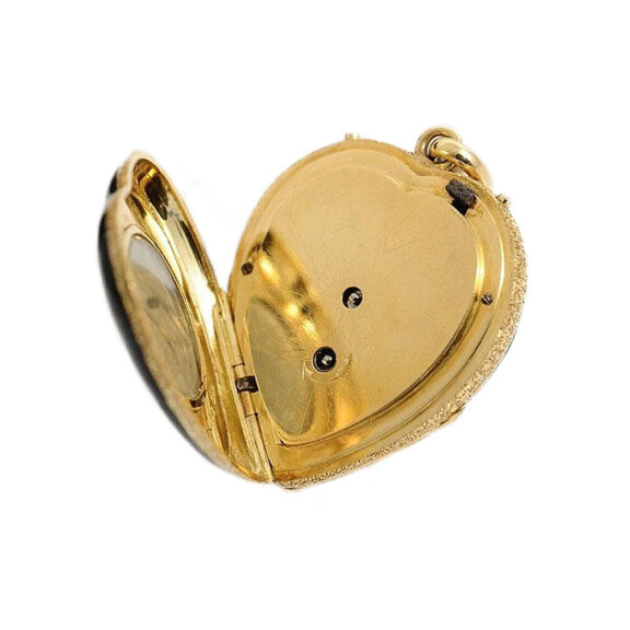 Swiss miniature watch in the shape of a heart Circa 1860 Swiss miniature watch in the shape of a heart Circa 1860