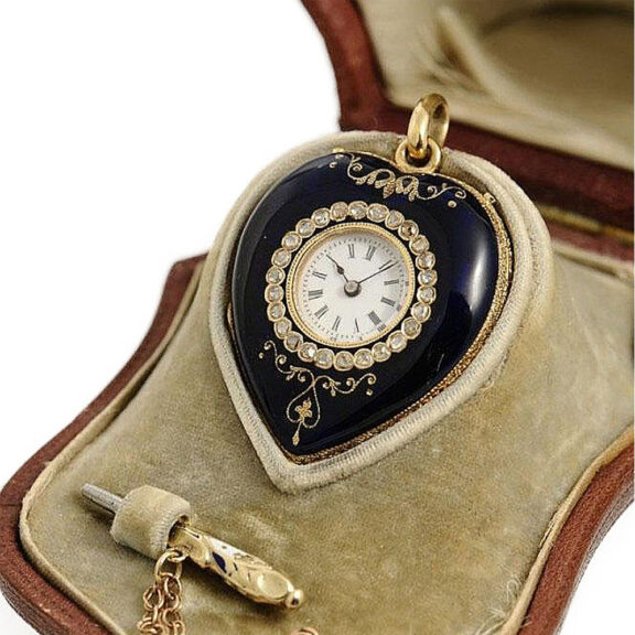 Swiss miniature watch in the shape of a heart Circa 1860 Swiss miniature watch in the shape of a heart Circa 1860