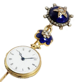 Swiss lady's miniature gold enamel pendant watch Circa 1840