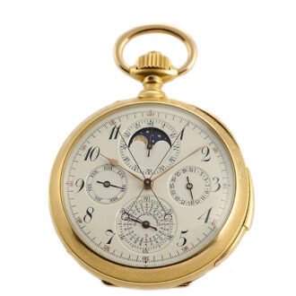 Extremely rare French gold complicated lever watch Circa 1900 Extremely rare French gold complicated lever watch Circa 1900