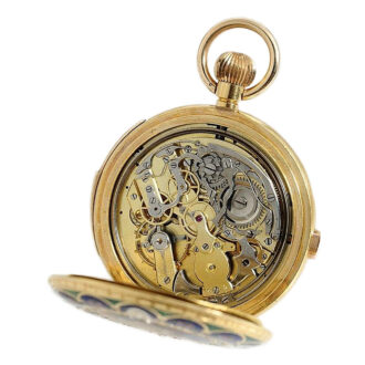 Swiss gold minute repeating calendar chronograph Circa 1900 Swiss gold minute repeating calendar chronograph Circa 1900
