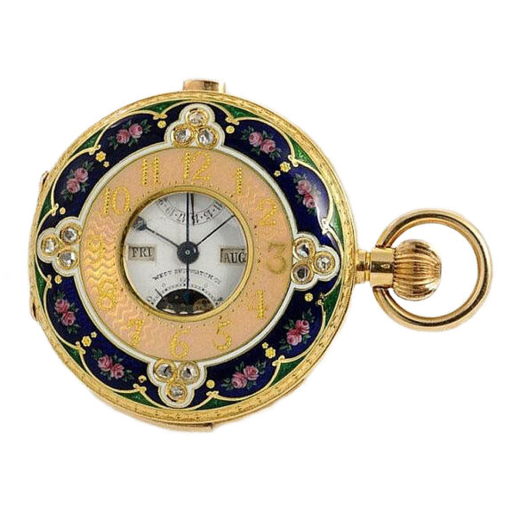 Swiss gold minute repeating calendar chronograph Circa 1900 Swiss gold minute repeating calendar chronograph Circa 1900