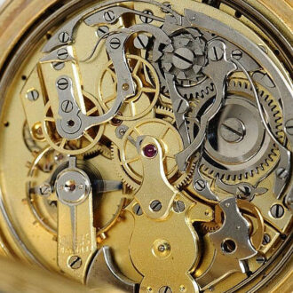 Swiss gold minute repeating calendar chronograph Circa 1900 Swiss gold minute repeating calendar chronograph Circa 1900