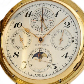 Swiss gold minute repeating watch with chronograph Circa 1890
