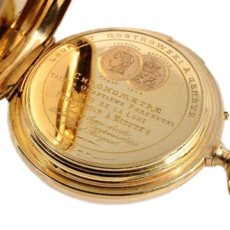 Swiss gold astronomical repeating calendar watch Circa 1877