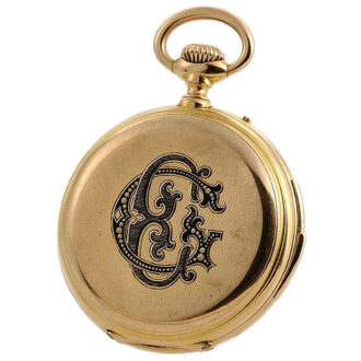 Swiss gold astronomical repeating calendar watch Circa 1877