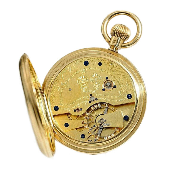 English precision watch with power reserve indicator Circa 1896 English precision watch with power reserve indicator Circa 1896