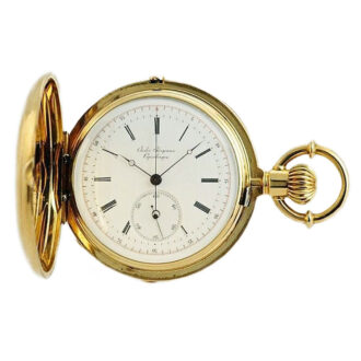 Danish 18k gold hunting cased lever chronograph Circa 1873