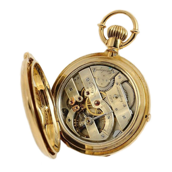 Danish 18k gold hunting cased lever chronograph Circa 1873 Danish 18k gold hunting cased lever chronograph Circa 1873