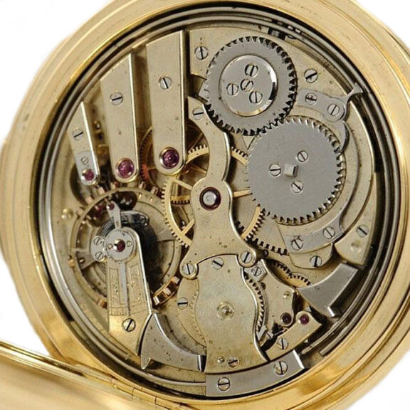 Swiss heavy 18k gold minute repeating pocket watch Circa 1890 Swiss heavy 18k gold minute repeating pocket watch Circa 1890