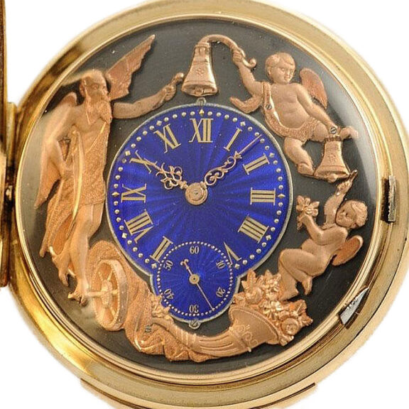 Swiss minute repeating watch with two jacquemarts Circa 1890 Swiss minute repeating watch with two jacquemarts Circa 1890