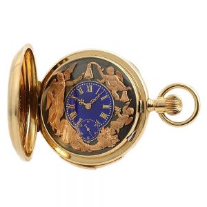 Swiss minute repeating watch with two jacquemarts Circa 1890