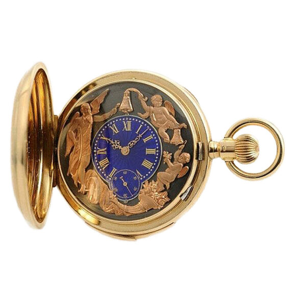 Swiss minute repeating watch with two jacquemarts Circa 1890 Swiss minute repeating watch with two jacquemarts Circa 1890