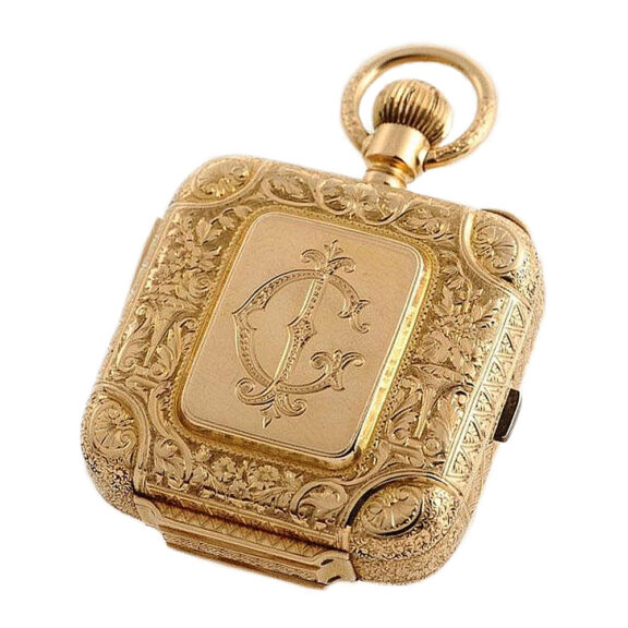 Rare Swiss square quarter repeating chronograph Circa 1900