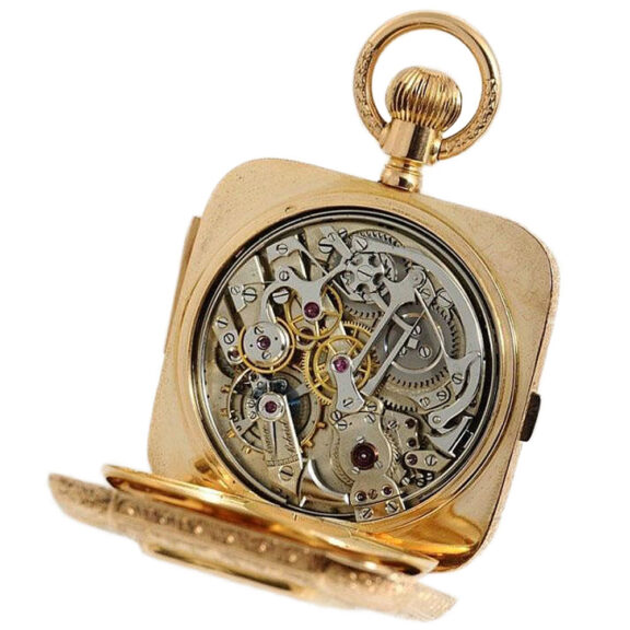 Rare Swiss square quarter repeating chronograph Circa 1900 Rare Swiss square quarter repeating chronograph Circa 1900