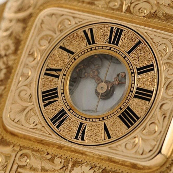 Rare Swiss square quarter repeating chronograph Circa 1900 Rare Swiss square quarter repeating chronograph Circa 1900