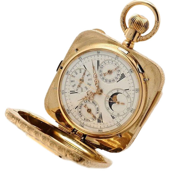 Rare Swiss square quarter repeating chronograph Circa 1900 Rare Swiss square quarter repeating chronograph Circa 1900