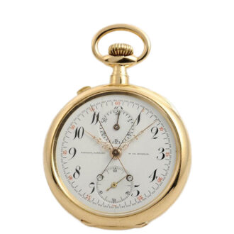 Rare Swiss pocket watch with split seconds chronograph Circa 1905