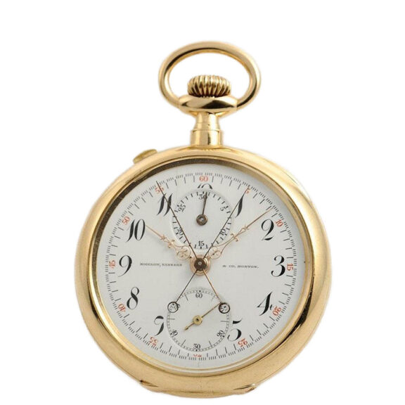 Rare Swiss pocket watch with split seconds chronograph Circa 1905