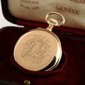 Swiss quarter repeating pocket watch with original box Circa 1915