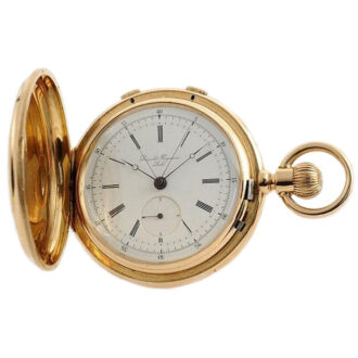 Swiss gold resettable split seconds chronograph Circa 1865