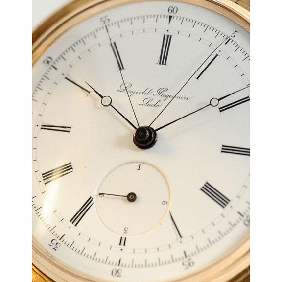 Swiss gold resettable split seconds chronograph Circa 1865 Swiss gold resettable split seconds chronograph Circa 1865