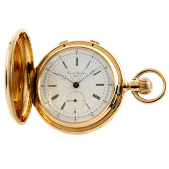 Swiss gold resettable split seconds chronograph Circa 1865