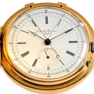 Swiss gold resettable split seconds chronograph Circa 1865