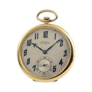 Fine Danish 18k gold gentleman's pocket watch Circa 1922