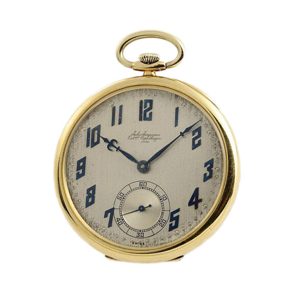 Fine Danish 18k gold gentleman's pocket watch Circa 1922