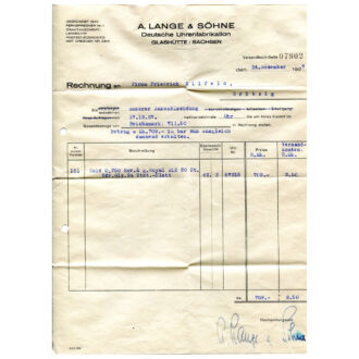 German watch with original box, invoice and certificate Circa 1927 German watch with original box, invoice and certificate Circa 1927