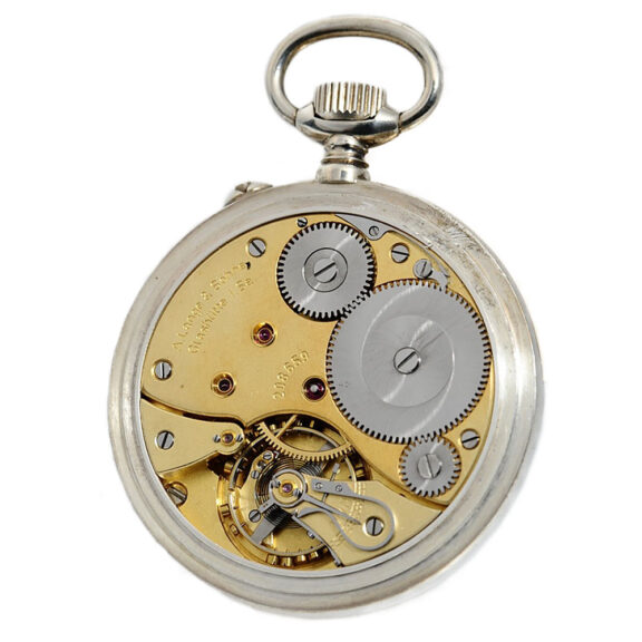 German silver Glashütte deck watch with silver watch chain Circa 1950 German silver Glashütte deck watch with silver watch chain Circa 1950