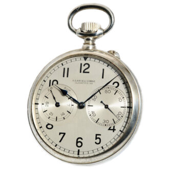 German silver Glashütte deck watch with silver watch chain Circa 1950