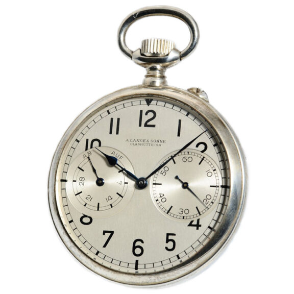 German silver Glashütte deck watch with silver watch chain Circa 1950 German silver Glashütte deck watch with silver watch chain Circa 1950