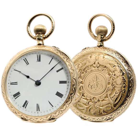 Fine Swiss/German 14-carat gold pendant watch Circa 1890