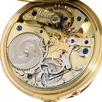 German rare and early 18k gold chronograph with date Circa 1880 German rare and early 18k gold chronograph with date Circa 1880