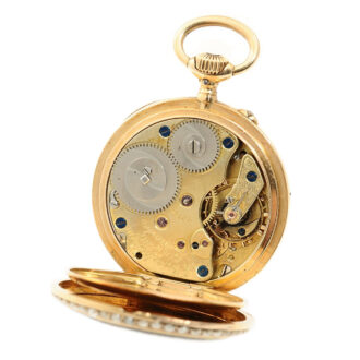 German pink gold enamel and pearl-set lever watch Circa 1892
