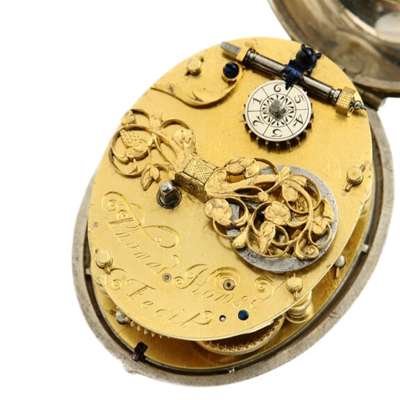 English silver oval pre-balance spring puritan verge watch Circa 1640 English silver oval pre-balance spring puritan verge watch Circa 1640