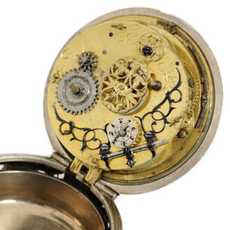 Rare and early English silver pair cased date watch Circa 1660