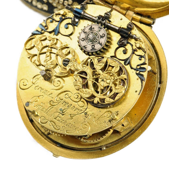 English single-handed pair-cased verge pocket watch Circa 1650 English single-handed pair-cased verge pocket watch Circa 1650