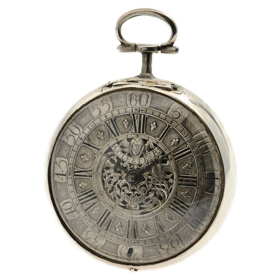 English silver pair cased verge pocket watch Circa 1700 English silver pair cased verge pocket watch Circa 1700