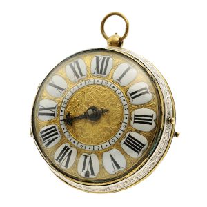 French verge pocket watch with central winding Circa 1695