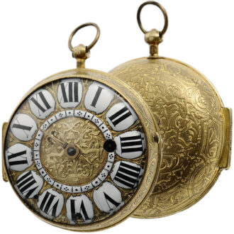 French decorative brass verge pocket watch Circa 1700