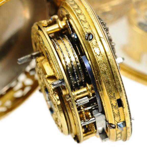 English Repoussé verge watch with quarter repeater Circa 1730 English Repoussé verge watch with quarter repeater Circa 1730