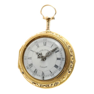 English Repoussé verge watch with quarter repeater Circa 1730