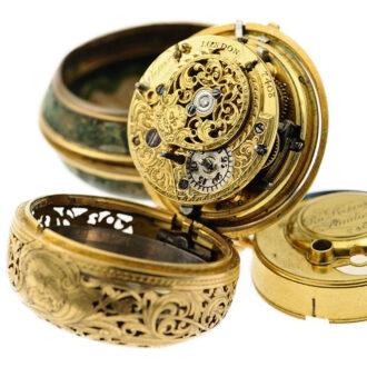 English quarter repeating pair-cased pocket watch Circa 1750