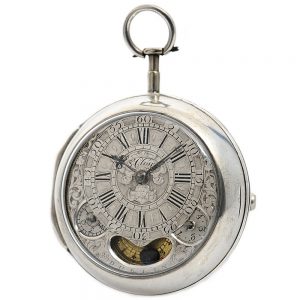 Rare Irish silver verge watch with mock pendulum Circa 1730