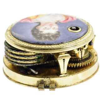 English decorative pocket watch with mock pendulum Circa 1710